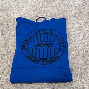 Jerzees Blue Hoodie with Black Jeep Logo